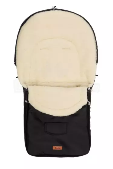 Sensillo Classic Romper Bag Art.823 Black/Wool Детский зимний/cпальный мешок на натуральной овчинке для коляски