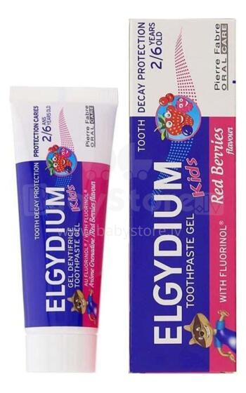 Elgydium Kids Art.4189 2-6 želejveida zobu pasta ar ogu garšu bērniem, 50ml