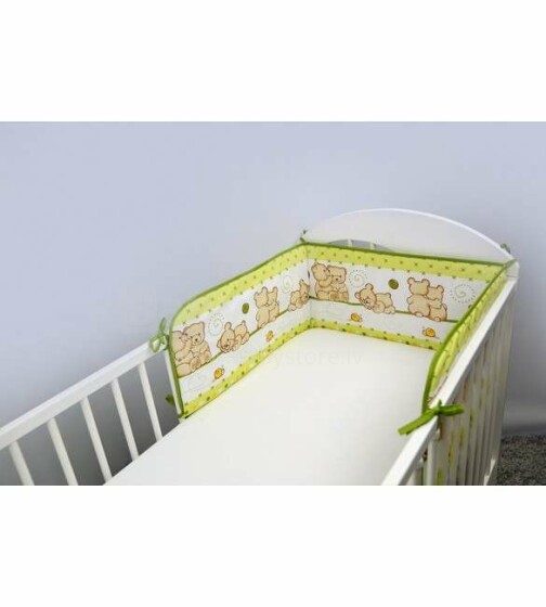 ANKRAS FRIENDS green Бортик-охранка для детской кроватки 180 cm