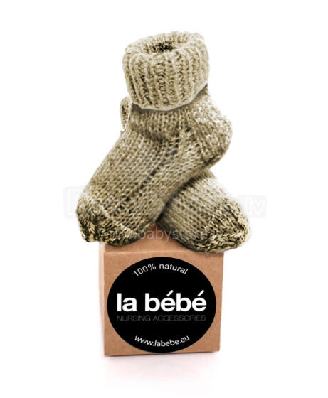 La Bebe™ Lambswool Natural Eco Socks Art.42694  Dabīgas vilnas adītas bērnu zeķītes