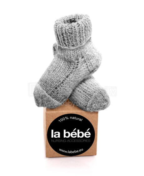 La Bebe™ Lambswool Natural Eco Socks Art.44372 Dabīgas vilnas adītas bērnu zeķītes