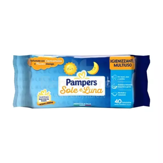 Pampers Sole & Luna Art.46321 mitrās salvetes zīdaiņiem, 40 gab.