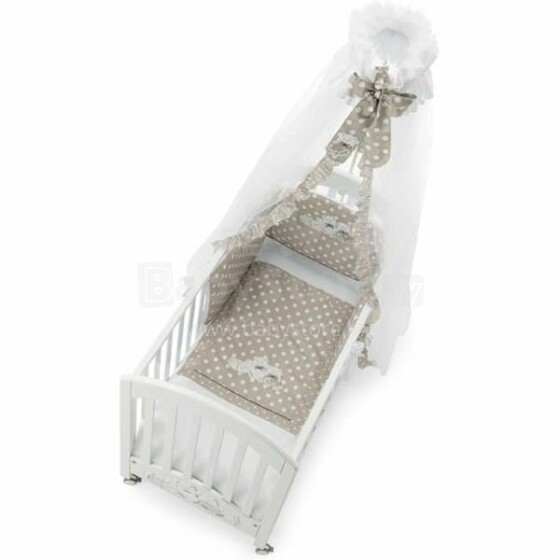 Erbesi Pisoloni White/Tortora Art.49360  Детский изысканный тюлевый балдахин для кроватки