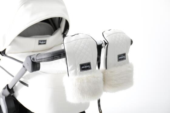 Emmaljunga Gloves Art.49726 White  Ratu cimdi ar kažokādas apmali
