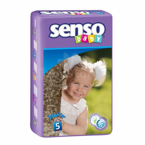 Senso Baby Junior B5 Art.49790 Подгузники для детей 5 размер,11-25кг,56 шт.
