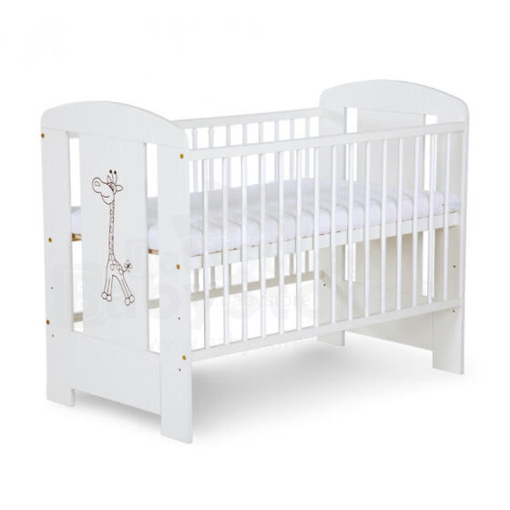Kiddos Safari Giraffe Art.56283 White Bērnu gulta 120x60cm