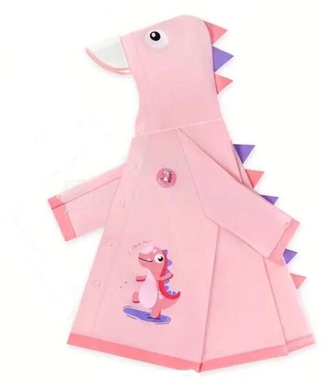 Kids Soft Raincoat Dino Art.63708 Pink Bērnu lietus mētelis