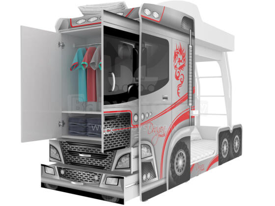 AJK Mega Truck Art.65567 Divstāvu gulta 80x190cm