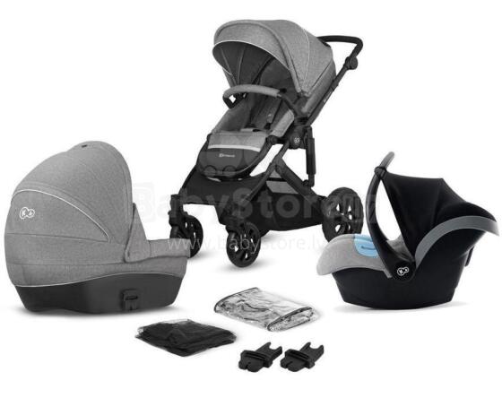 KinderKraft Prime Lite Grey 3 in1 Art.KKWPRLIGRY3000 Universālie rati 3 in1