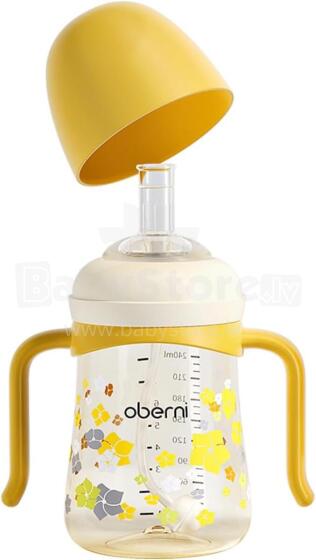Oberni Learning Cup Art.70316 Yellow Обучающая кружка с трубочкой для питья с 6 месяцев,240мл