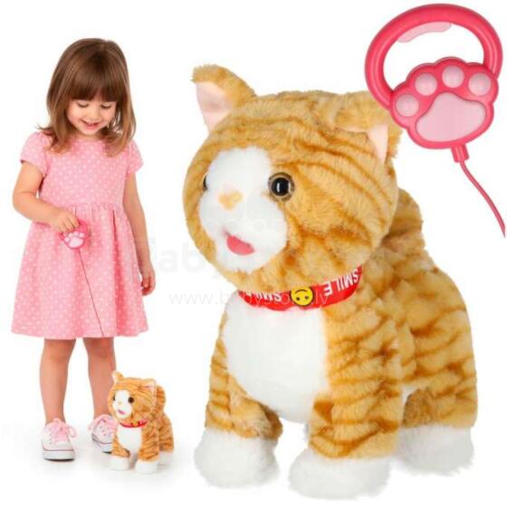 Interactive Cat Art.7048 Interactive cat on leash movement sound beige
