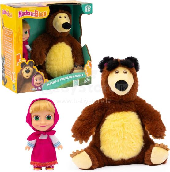 Masha and Bear Toys  Art.MHA21  Komplekts Lelle Maša un Lācis no bērnu iemīļotās multiplikācijas filmiņas „Maša un Lācis”