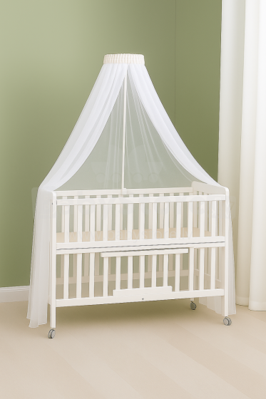 La Bebe™ Canopy Universal Art.165834 Baltā Universālais baldahīns / moskītu tīkls bērnu gultiņai vai šūpulim