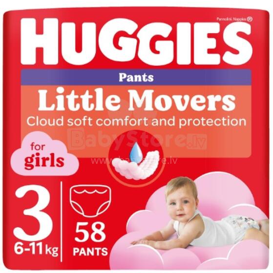 Huggies pants MP 3 Girl  Art.71026 Autiņbiksītes zēniem (6-11 kg), 58 gab.