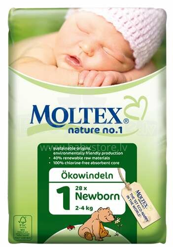 Moltex Nature no.1 Новые Экологические подгузники Newborn 2-4 кг
