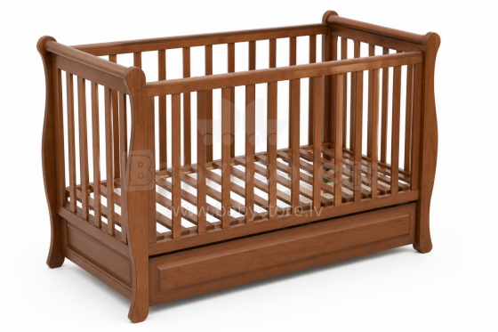 Elf Bed Gardenia Drawer  Art.74234 Nut  деткая кроватка для малышей  с ящиком 120х60см
