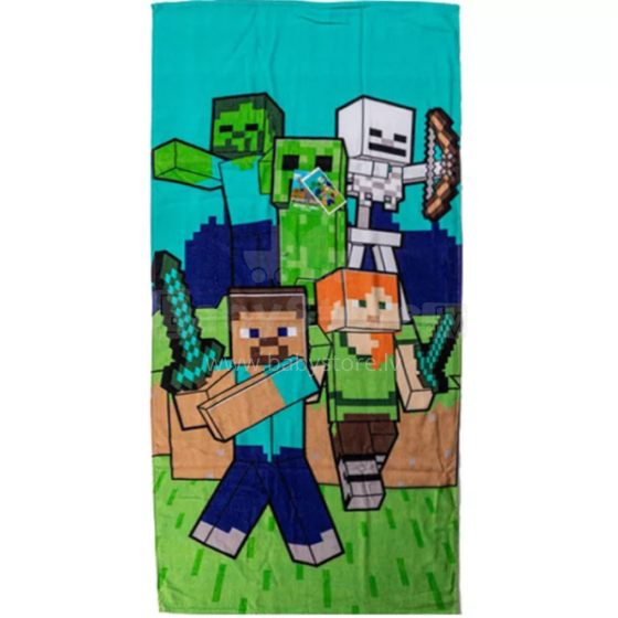 Carbotex Beach Towel Minecraft Art.MC241254-R Bērnu mīksts dabīgas kokvilnas dvielis 70х140cm