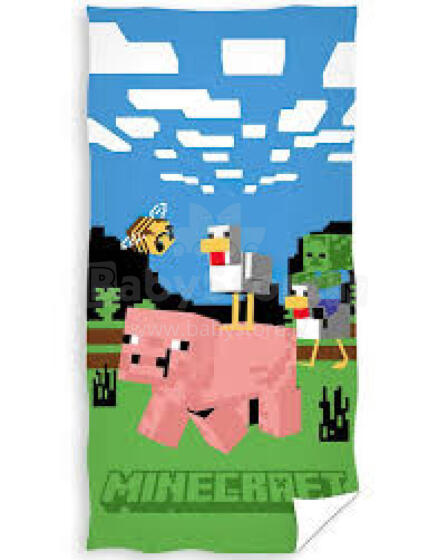 Carbotex Beach Towel Minecraft Art.MC24420254-R Bērnu mīksts dabīgas kokvilnas dvielis 70х140cm