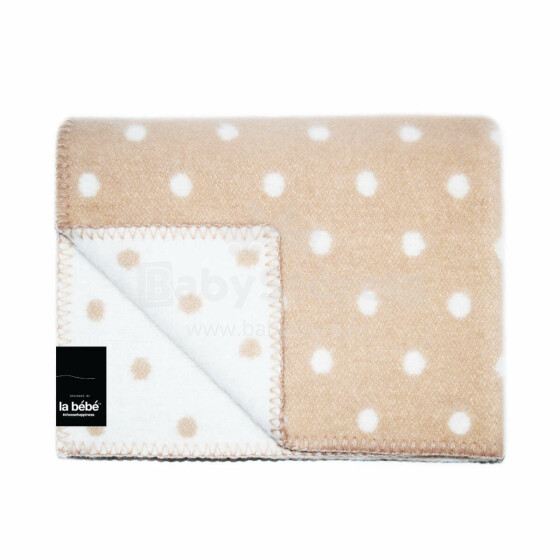 La Bebe™ Eco Dots Natural Lambswool Baby blanket Grey Dots 100х70 cm