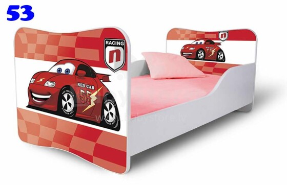 Nobi Cars  Nr. R53  Bērnu stilīga gulta ar matraci ar kasti 144x74 cm