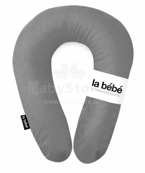 La Bebe™ Snug Linen Nursing Maternity Pillow Art.77431 Dark grey Подковfа для сна, кормления малыша 20x70cm