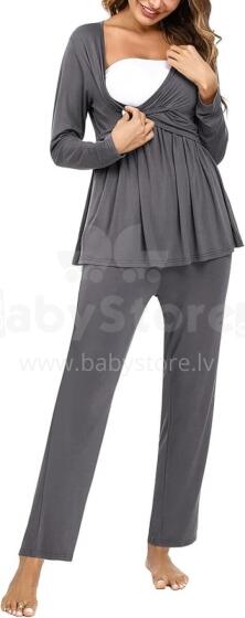 Litherday Nursing Pyjamas Art.77463 Grey  Naktskrekliņs + bikses barošanai