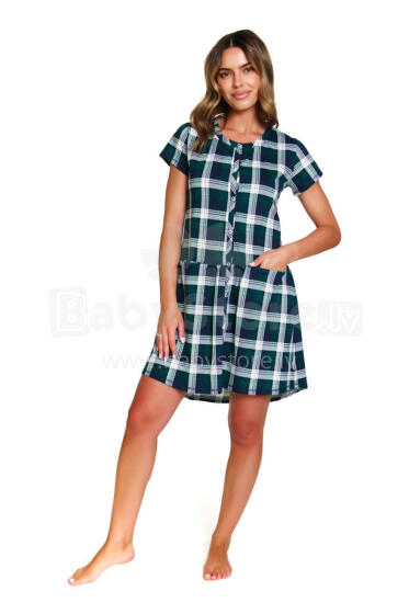 Doctornap Night Dress Art.TCB.9444 Emerald  Kokvilnas naktskrekliņš grūtniecēm/barošanai