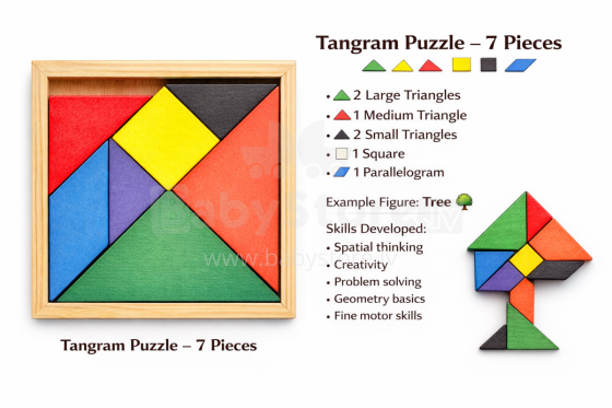 Happy Toys Puzzle Art.8709 Koka puzle Tangrams