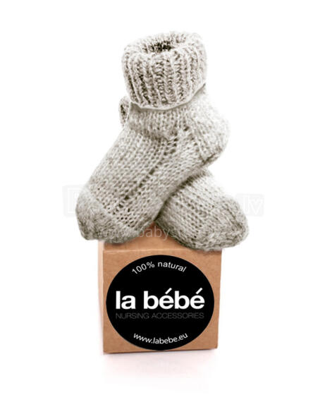 La Bebe™ Lambswool Natural Eco Socks Art.78866 Dabīgas vilnas adītas bērnu zeķītes