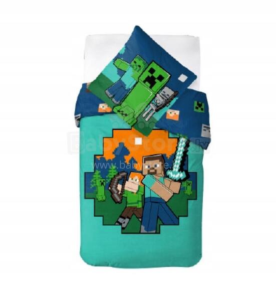 Carbotex  Bedding Set Minecraft Art.MC248796-PP Kokvilnas gūltas veļas komplekts 140x200cm