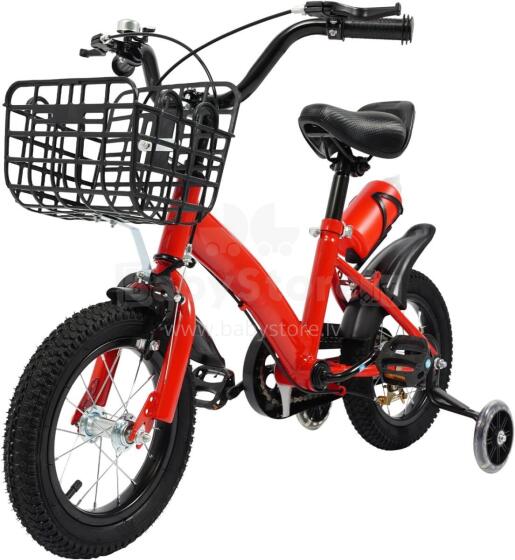 Kids Bike Wheels Collas 12' Red Art.8062   Children's two-wheeled bicycle with additional wheels