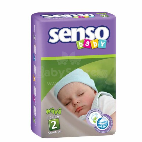 Senso Baby Mini B2 Art.83970 sauskelnės 2 dydis, 3-6 kg, 54 vnt.