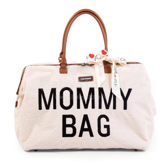Childhome Nursery Bag Art.84587 Teddy OffWhite Soma mamiņai