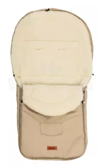 Sensillo Classic Romper Bag Art.84667 Cappuccino/Wool  Sleeping bag with natural sheepskin for a stroller