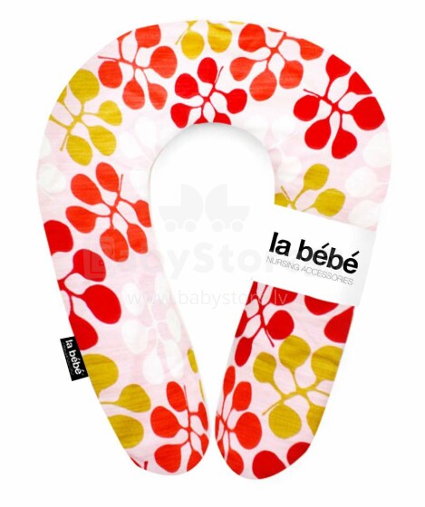 La Bebe™ Snug Cotton Nursing Maternity Pillow Art.85230 Red Foliage Подковка для сна, кормления малыша  20*70cm