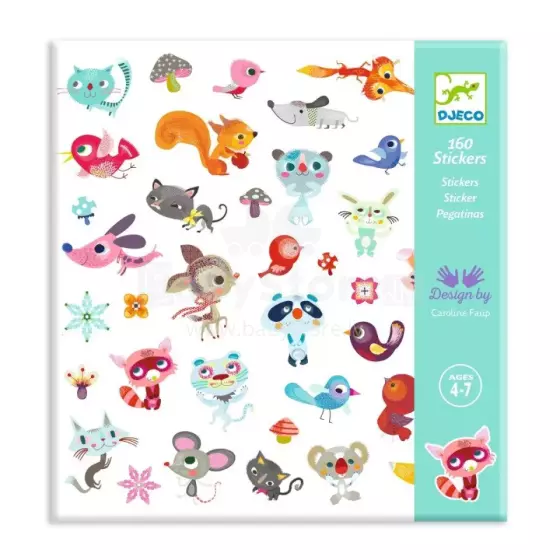 Djeco 160 наклеек Little Friends Art.DJ08842