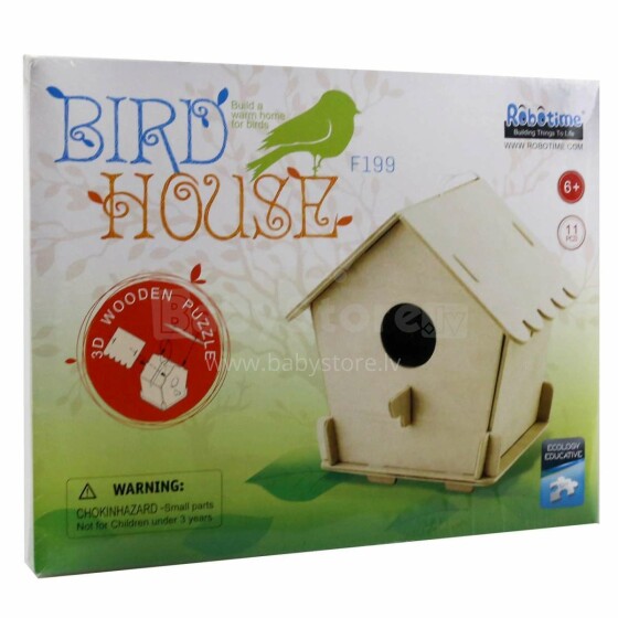 Robotime Art.F199 Bird House Деревянный пазл 3D с красками Птичий домик