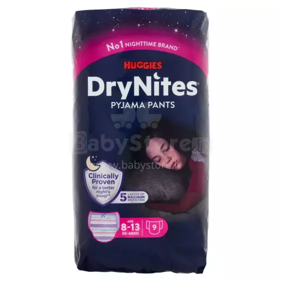 Huggies Dry Nites Girl Art.41527604 Autiņbiksītes  (8-15 gadi) 8.izmērs