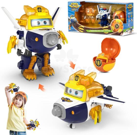 Super Wings Transforming Paul Art.EU760965 Игрушка  Трансформирующийся Пол и мячик Animal Power Ball, примерно 12,3 см