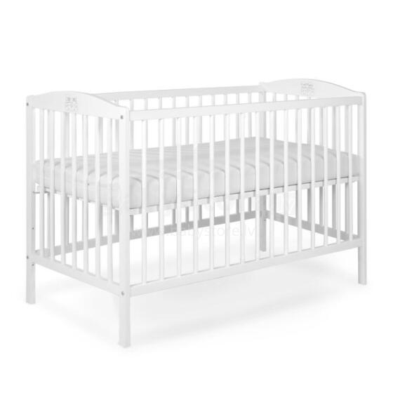 La Bebe™ Kids Wood Cot Tomi 7 Art.92454 White Детская деревянная кроватка 120x60см