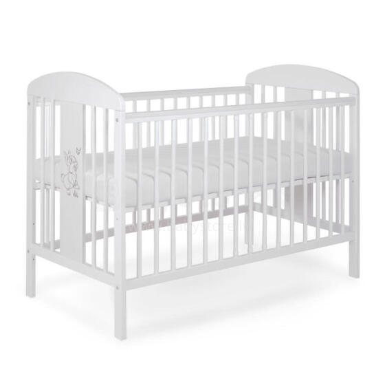 La Bebe™ Kids Wood Cot Tomi 18 Art.92456 White  Детская деревянная кроватка 120x60см