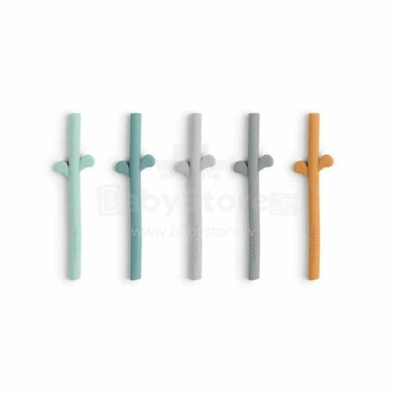 Done by Deer Peekaboo silicone straw 5-pack Blue Mix