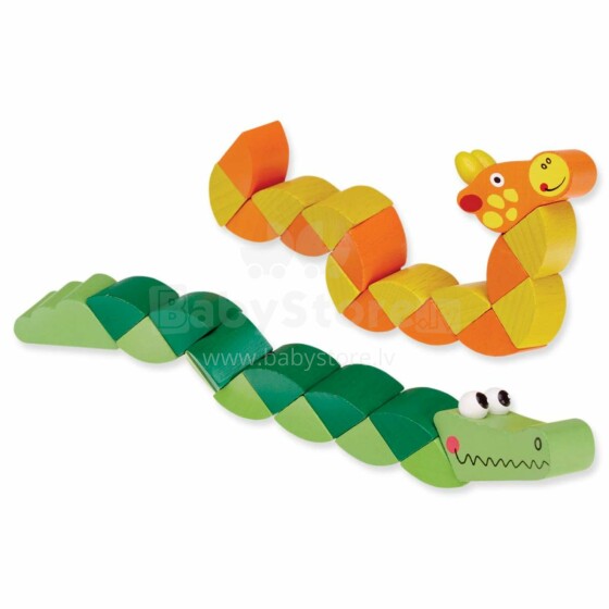 Kids Krafts Wood Twisty Jungle Animals Art.WD157 Attīstoša koka rotaļlieta puzle,1 gab