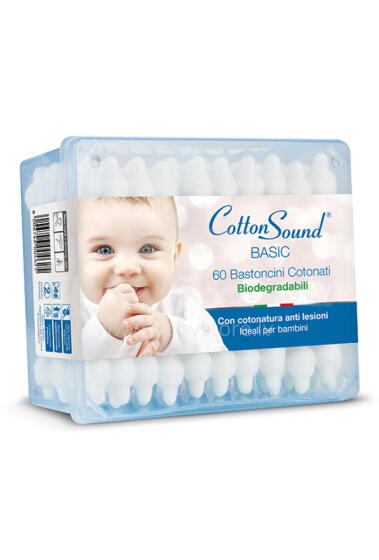 Cotton Sound Ears  Art.93898 Cotton swabs with a limiter, 60 pcs.