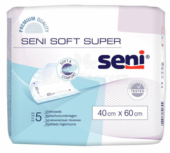 Seni Soft  Пеленки одноразовые впитывающие 5 шт. 40x60 см
