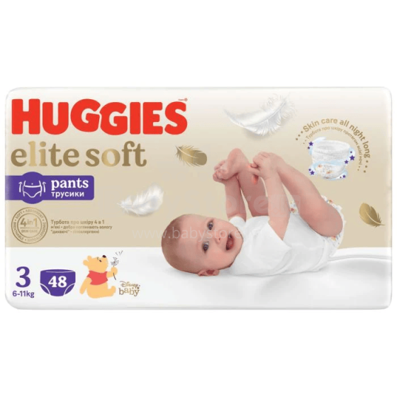Huggies Elite Soft 3 Art.BL041549293 подгузники с экологичным хлопком 6-11kг, 48 шт.
