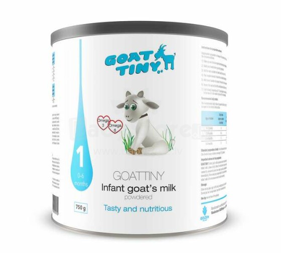 Goattiny Art.314321702 mākslīgais kazas piena maisījums zīdaiņiem 0-6 mēn,750 g