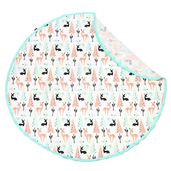 La Millou Bamboo Round Swaddle White Bambi Art.95407 Augstākās kvalitātes sedziņa no bambusa ar kapuci (100 cm)