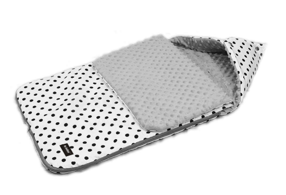 La bebe™ Minky+Cotton Sleeping bag Art.96509 Dots/grey Мягкий конверт  для коляски