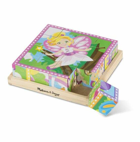 Melissa&Doug Puzzle Cube Princess Art.19040  Puidust muusikaplokid